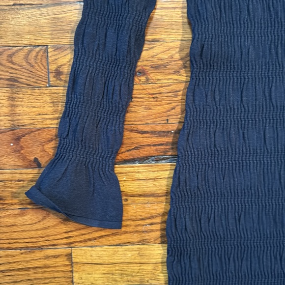 TOVE Women's Giselle Midi‎ Dress Navy Blue Rib Knit Crew Neck Ruching Shi… - Picture 5 of 16